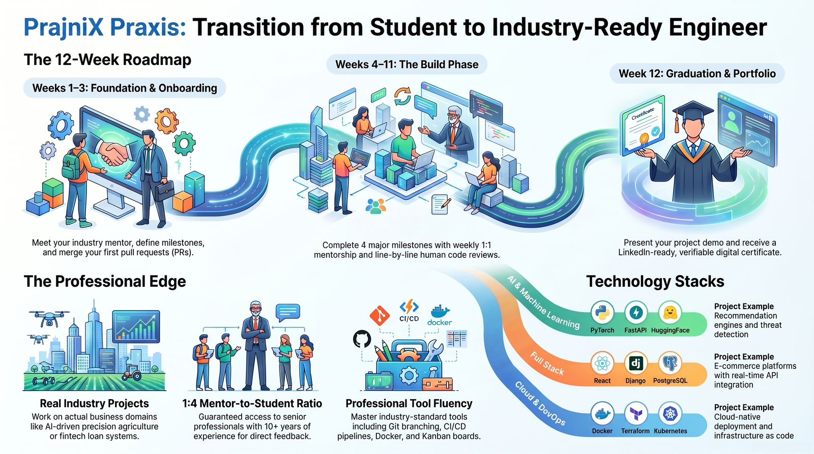 PrajniX Praxis — transition from student to industry-ready engineer